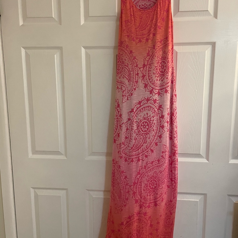 Tommy  Bahama Pink Paisley sleeveless Maxi Dress small